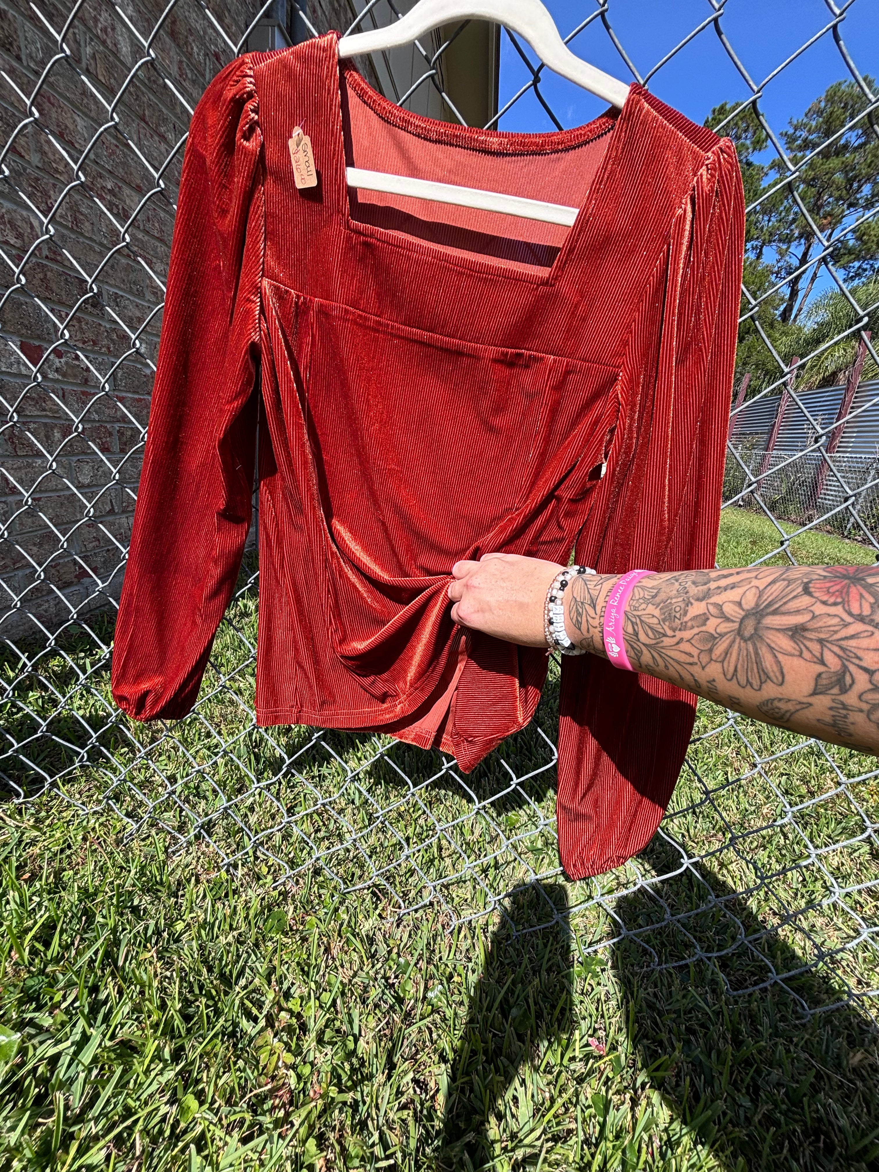 Velvet Ribbed Long Sleeve