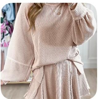 Ribbed Long sleeve set