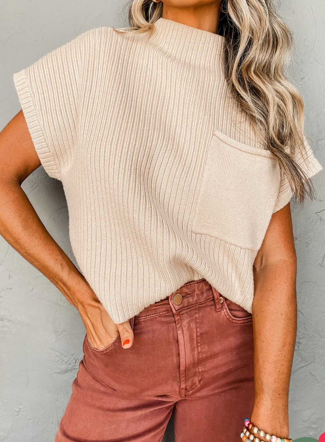 Ribbed Knit Short Sleeve