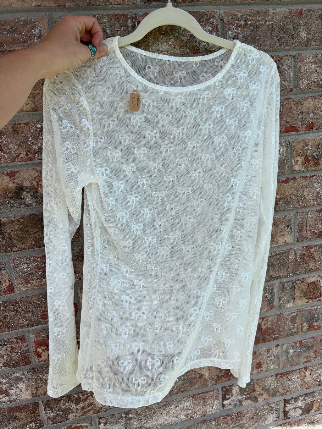 Mesh Bow Long Sleeve
