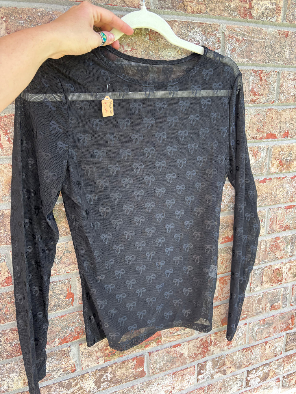 Mesh Bow Long Sleeve