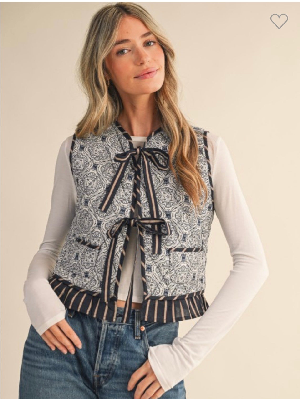 Quilted Print Vest